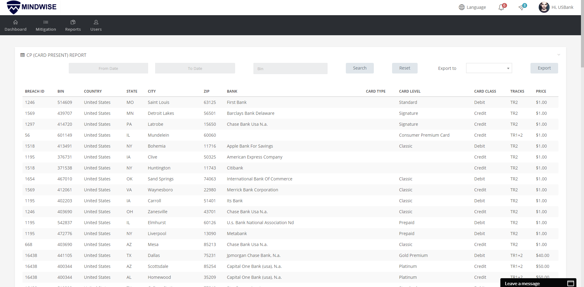Real-time fraud detection dashboard showing live transaction monitoring